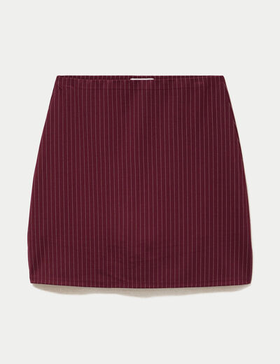 Jupe-short droite en maille rouge femme
