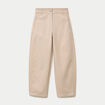 Pantalon chino coupe barrel beige femme