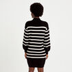 Robe pull droite manches longues noir femme