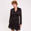Robe &eacute;vas&eacute;e col v noir femme