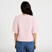 Gilet duveteux manches 3/4 rose clair femme