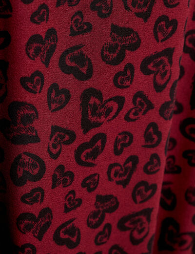 Robe droite ceintur&eacute;e rouge fonc&eacute; femme