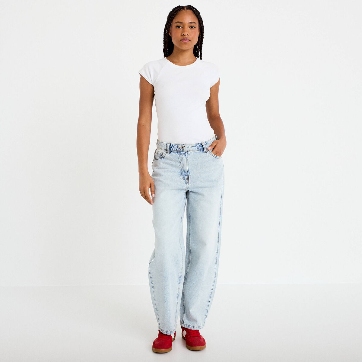 Jean denim bleach femme