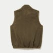 Veste sans manches col montant bouclette vert kaki femme