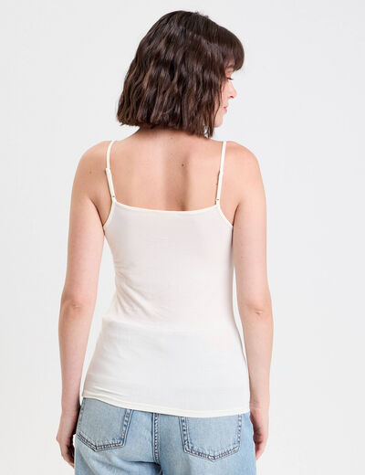 D&eacute;bardeur thermique bretelles fines ecru femme
