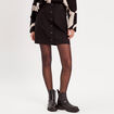 Jupe droite boutonn&eacute;e noir femme