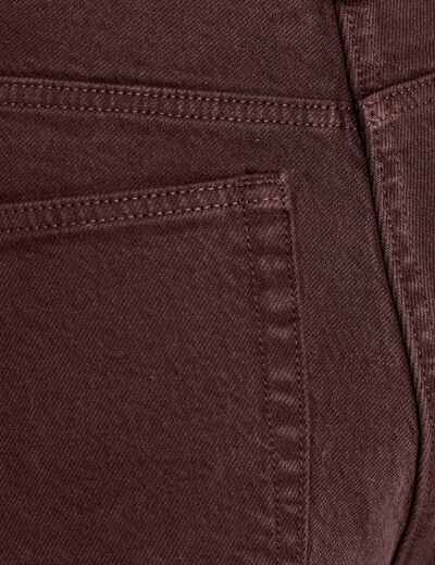 Jean wide leg taille haute marron fonc&eacute; femme