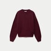 Pull col rond manches longues bordeaux femme