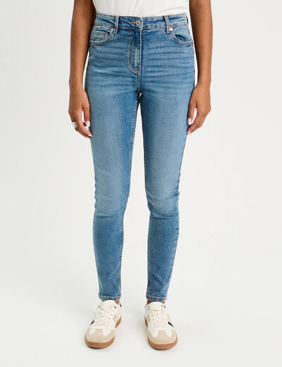 Jean skinny push-up taille standard denim double stone femme