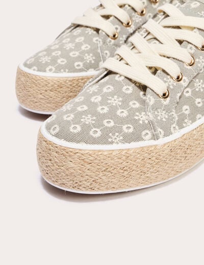Baskets espadrilles plates beige femme