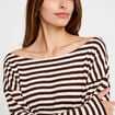 T-shirt col bateau manches longues blanc femme