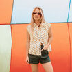 Short mom en jean denim double stone femme