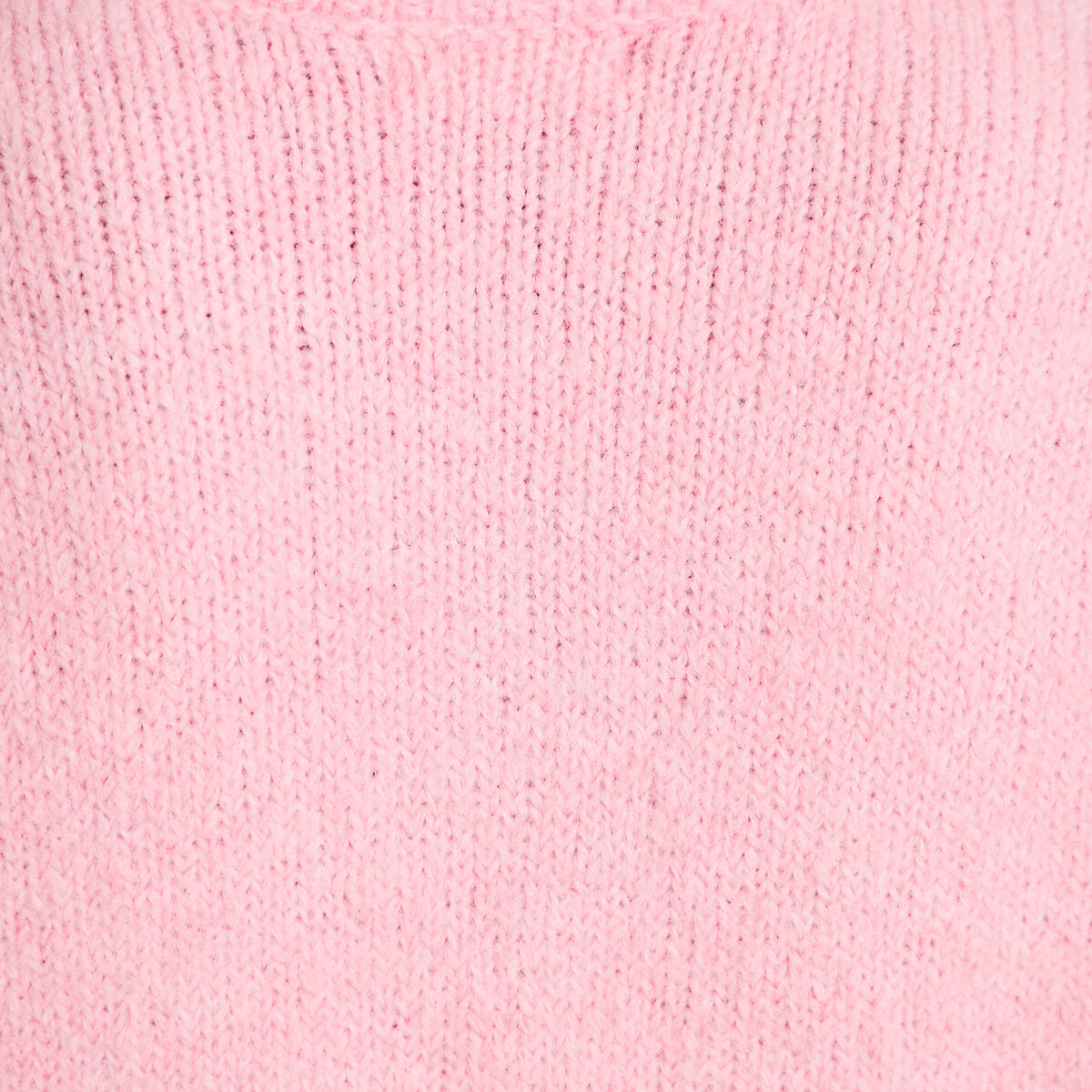 Gilet ample col rond manches longues rose femme