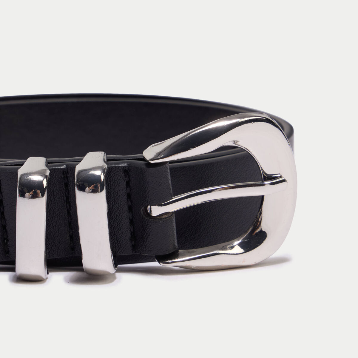 Ceinture fine noir femme