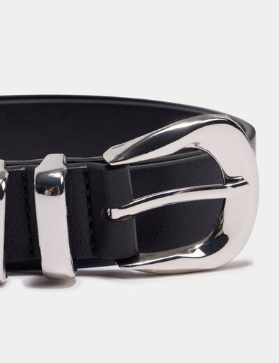 Ceinture fine noir femme