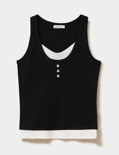 D&eacute;bardeur ajust&eacute; col rond noir femme