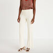 Pantalon bootcut taille standard ecru femme