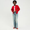 Veste manches longues rouge femme