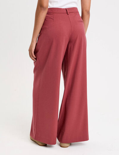 Pantalon large rouge fonc&eacute; femme
