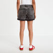 Short mom taille haute en jean denim noir femme