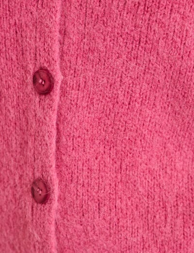 Gilet ample col v manches 3/4 vieux rose femme
