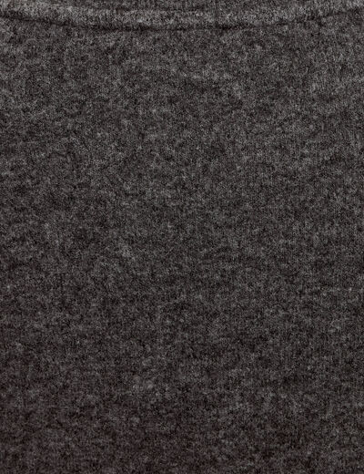 Pull effet 2-en-1 gris fonc&eacute; femme
