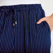Pantalon large taille standard bleu femme
