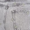 Jupe-short trap&egrave;ze courte taille haute denim gris femme