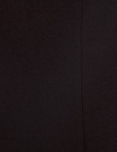 Robe longue droite col v satin&eacute;e noir femme