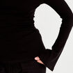 T-shirt ajust&eacute; col rond manches longues noir femme