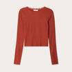 T-shirt cropped c&ocirc;tel&eacute; marron femme