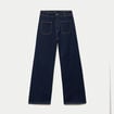 Jean wide leg cropped taille haute denim brut femme
