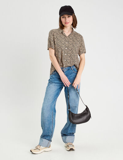 Chemise manches courtes ecru femme