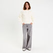 Pull fleurs en relief ecru femme