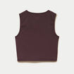 D&eacute;bardeur col rond marron fonc&eacute; femme