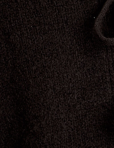 Gilet court nou&eacute; noir femme