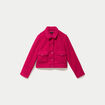 Veste droite courte en bouclette rose fushia femme