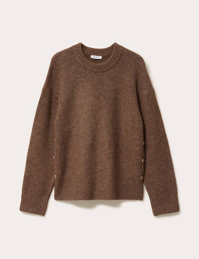 Pull manches longues marron clair femme