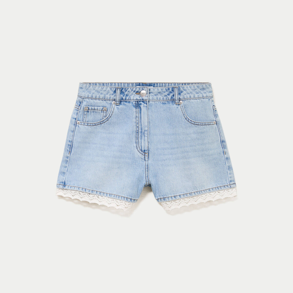 Short en jean denim bleach femme