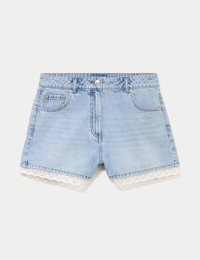 Short en jean denim bleach femme
