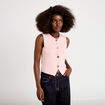 Gilet sans manches cropped rose clair femme