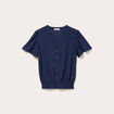 T-shirt manches courtes bleu fonc&eacute; femme