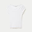 T-shirt ajust&eacute; manches courtes blanc femme