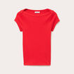 T-shirt cintr&eacute; col bateau rouge femme