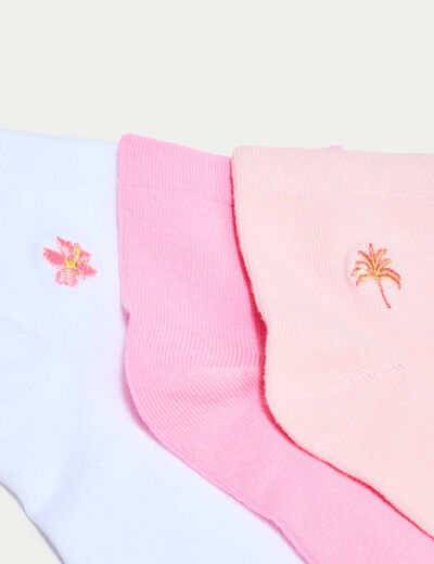 Lot 3 paires de chaussettes rose fushia femme