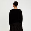 Gilet col rond manches longues noir femme