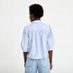 Chemise coupe ample manches 3/4 bleu femme