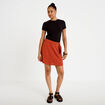 Jupe-short &eacute;vas&eacute;e courte orange fonc&eacute; femme