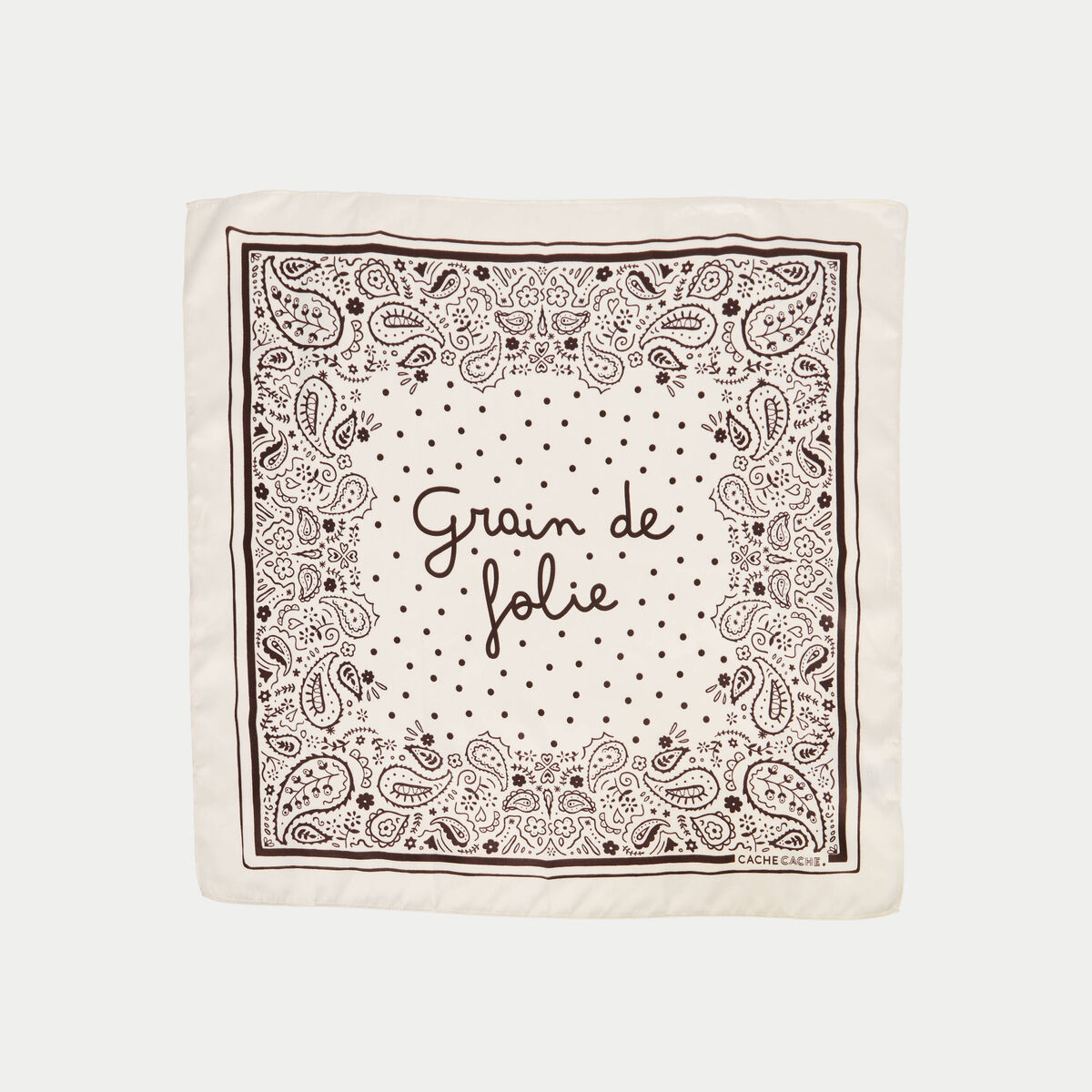 Foulard satin&eacute; soyeux ecru femme