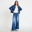 Jean wide leg taille basse denim double stone femme